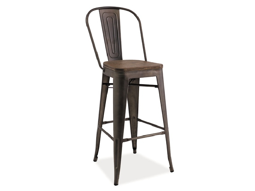 Barová židle Kopi H-1 (ořech + grafit)