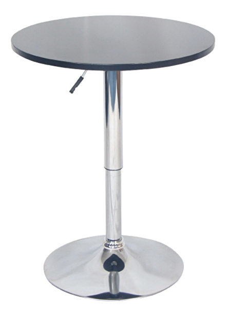 Barový stůl s nastavitelnou výškou Biria (černá + chrom) 