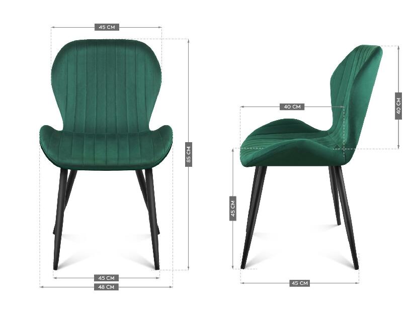 Jídelní židle Pamper 2 (tmavě zelená)
