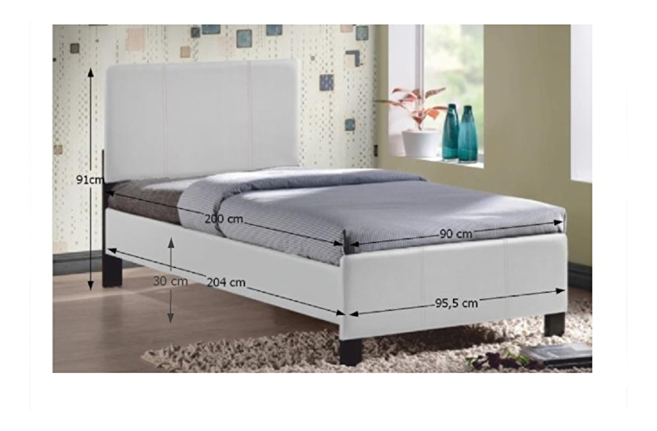 Jednolůžková postel 90 cm Coson (bílá) (s roštem) *výprodej
