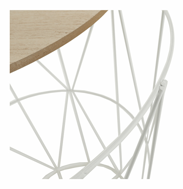 Příruční stolek Nanko typ 3 (přírodní + bílá) *výprodej