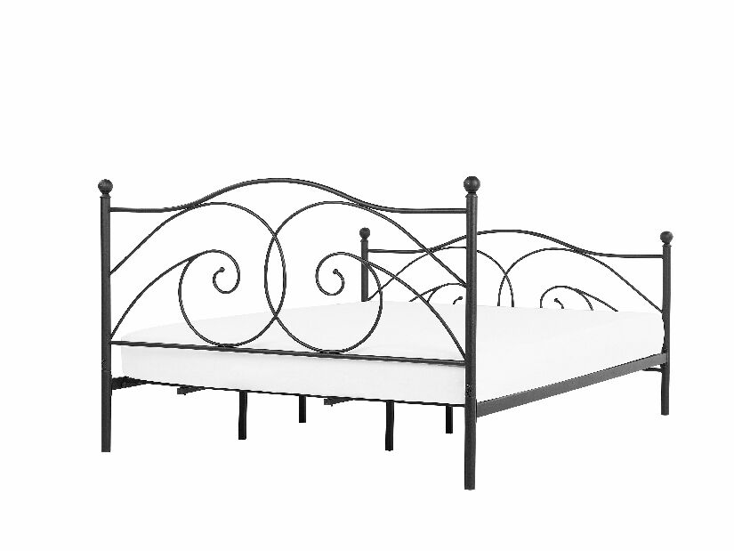 Manželská postel 180 cm DIROU (s roštem) (černá)