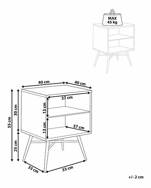 Noční stolek Lubza 1 (světlé dřevo)