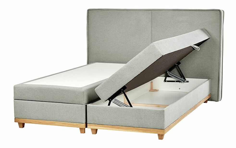 Manželská postel 180 cm Despina (šedá) (s roštem a matrací) (s úl. prostorem)