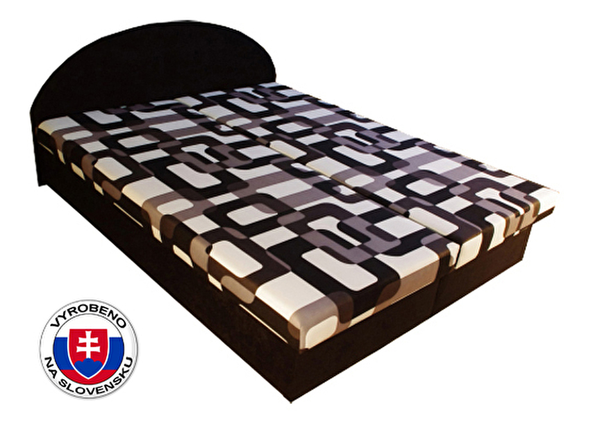 Manželská postel 160 cm Elena černá (s pěnovou matrací)