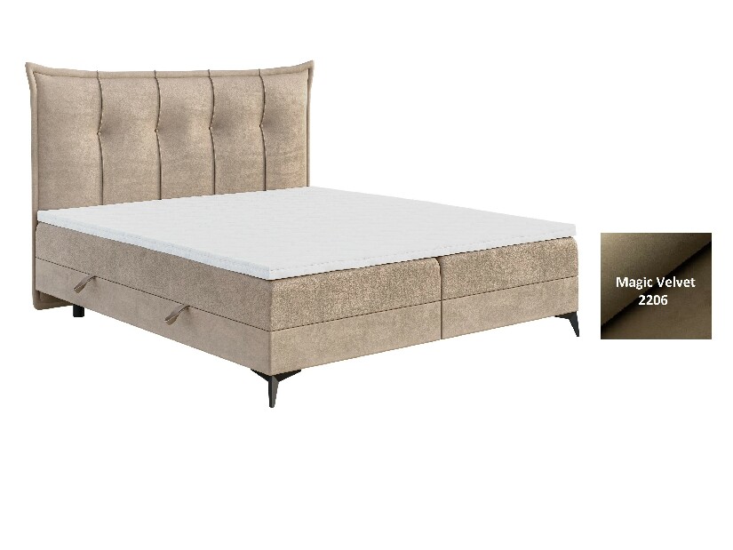 Jednolůžková postel Boxspring 80 cm Foxtrot (hnědá) (s matrací a úl. prostorem) *výprodej