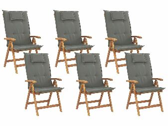 Set 6 ks. zahradních židlí JAKARTA (grafit)