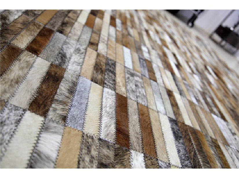 Kožený koberec TYP 05 (hovězí kůže + vzor patchwork) (120 x 180 cm) *výprodej