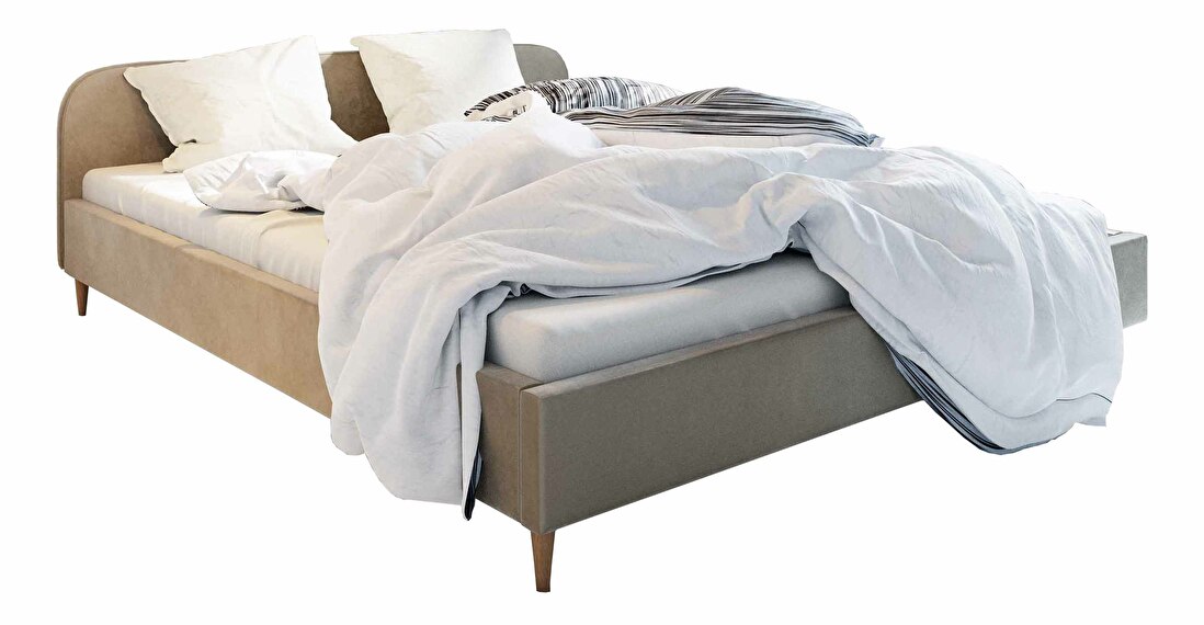 Manželská postel 160 cm Lon (šedobéžová) (bez roštu a úložného prostoru)
