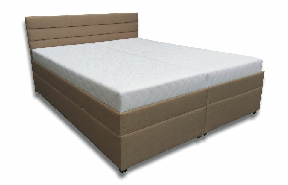 Manželská postel 160 cm Zulma (hořčicová) (s roštem, pružinovou matrací a úl. prostorem)