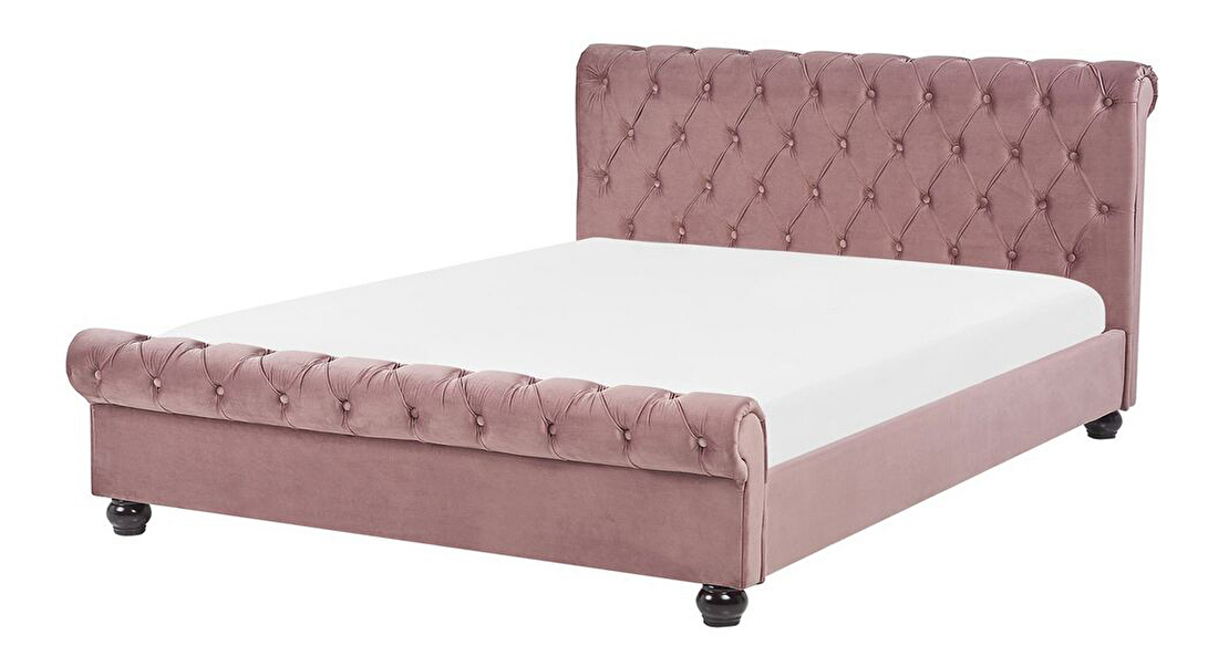 Manželská vodní postel 140 cm Alexandrine (růžová) (s roštem a matrací)