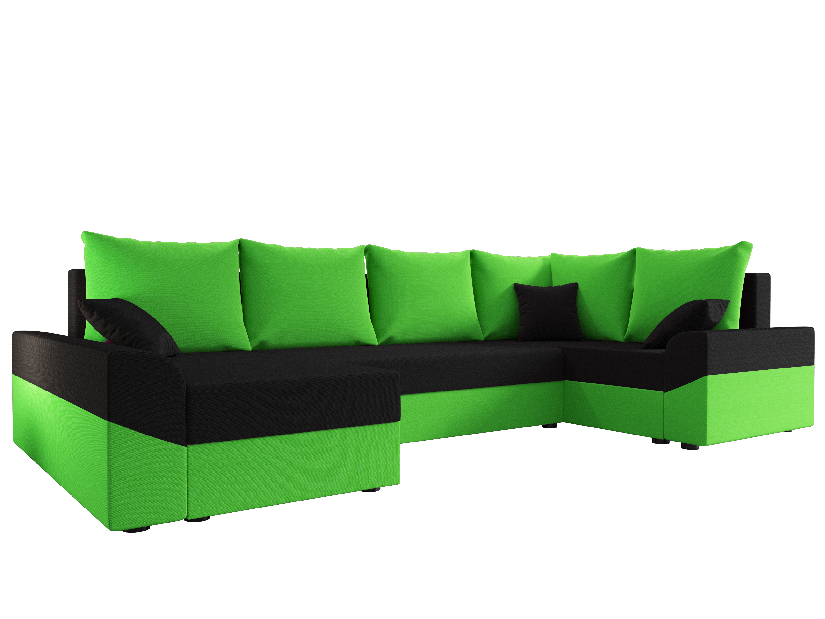 Rohová sedací souprava Dusk Long (zelená + černá) (P)