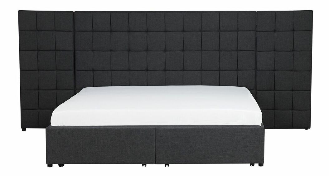 Manželská postel 160 cm MALI (s roštem a úl. prostorem) (šedá)