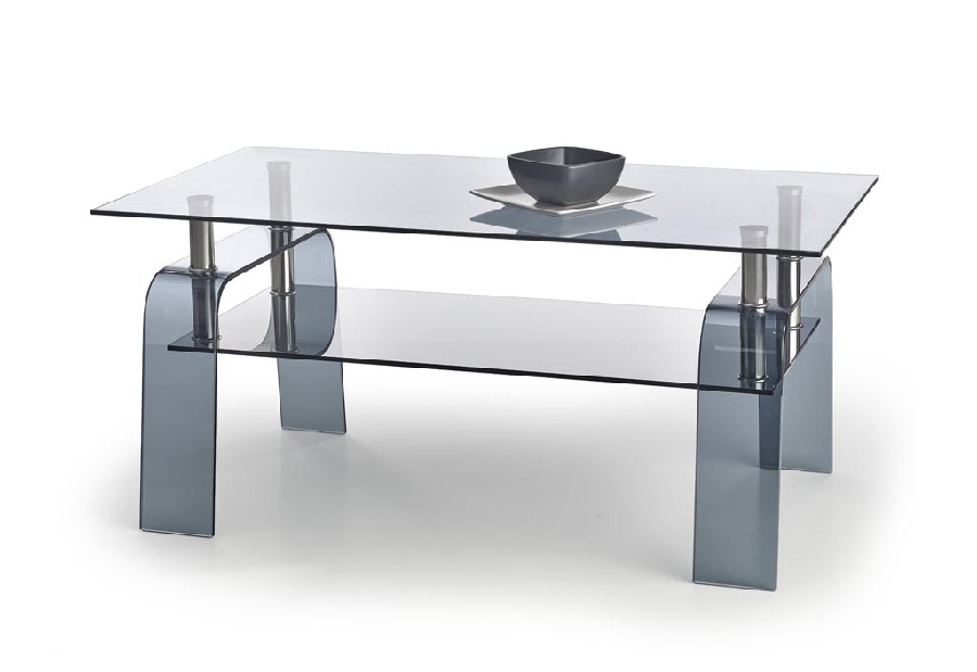 Konferenční stolek Naomi (sklo + šedá) *bazar