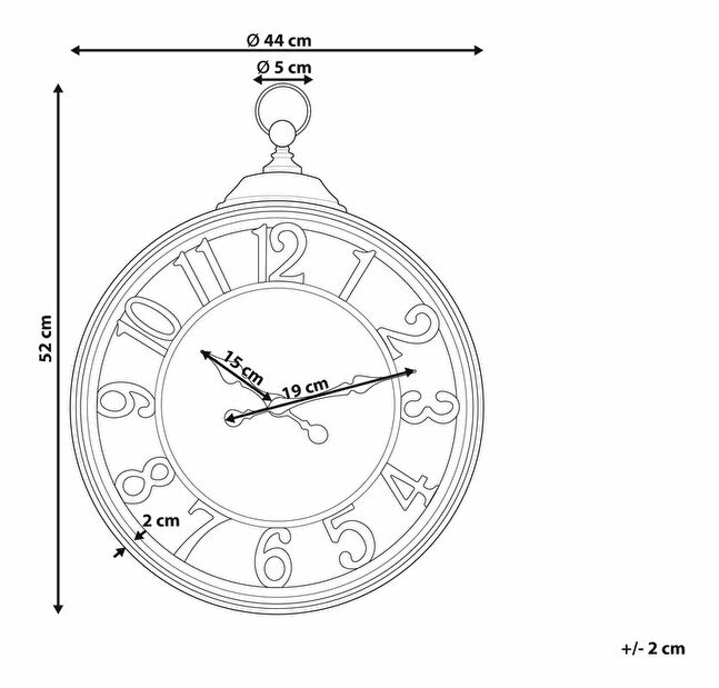 Nástěnné hodiny ø 44 cm Alvilda (černá)