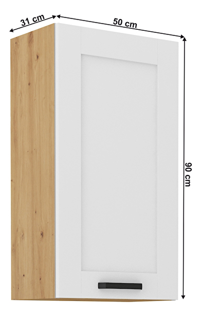 Horní skříňka Lesana 2 (bílá + dub artisan) 50 G-90 1F 