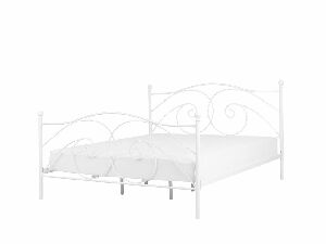 Manželská postel 180 cm DIROU (s roštem) (bílá)
