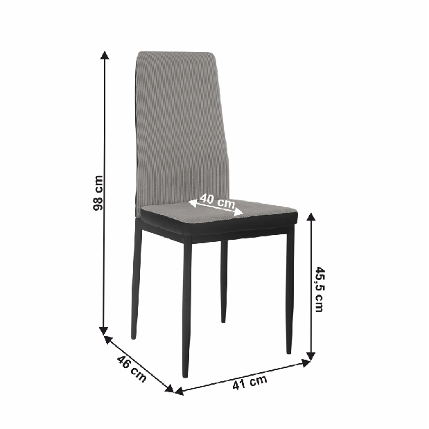 Jídelní židle Enrico (světle šedá + černá)