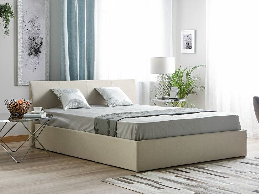 Manželská postel 160 cm Orbza (béžová)