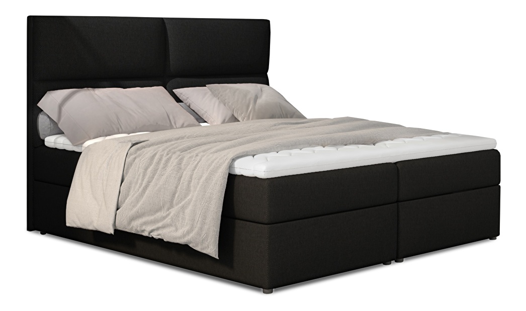 Kontinentální postel 185 cm Alyce (černá Sawana 14) (s matracemi)