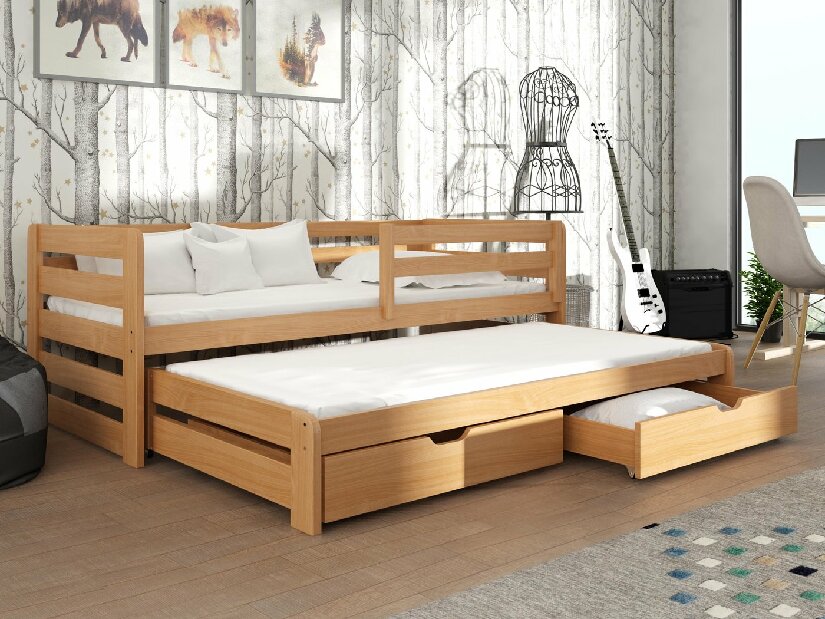 Dětská postel 90 cm Simo (buk) (s roštem)