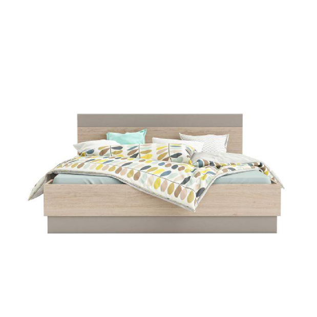 Manželská postel 160 cm Bihop (dub arizona + šedá)