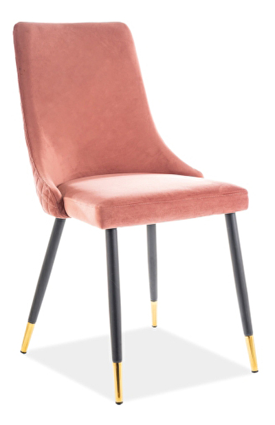 Jídelní židle Polly (růžová + šedá + zlatá)