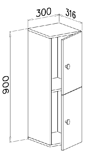 Koupelnová skříňka 90 cm Carman (dub artisan)