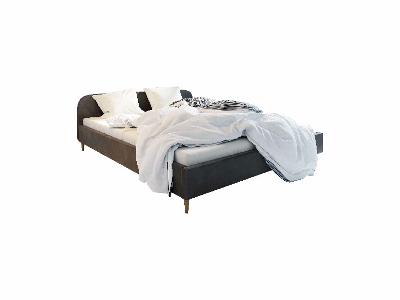 Manželská postel 180 cm Lon (tmavě šedá) (bez roštu a úložného prostoru)