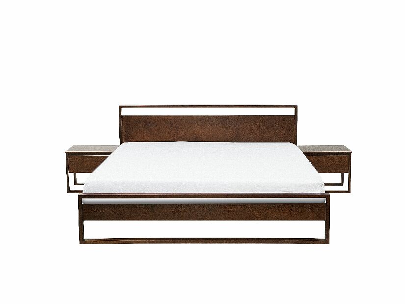 Manželská postel 140 cm GIACOMO (s roštem) (tmavé dřevo)