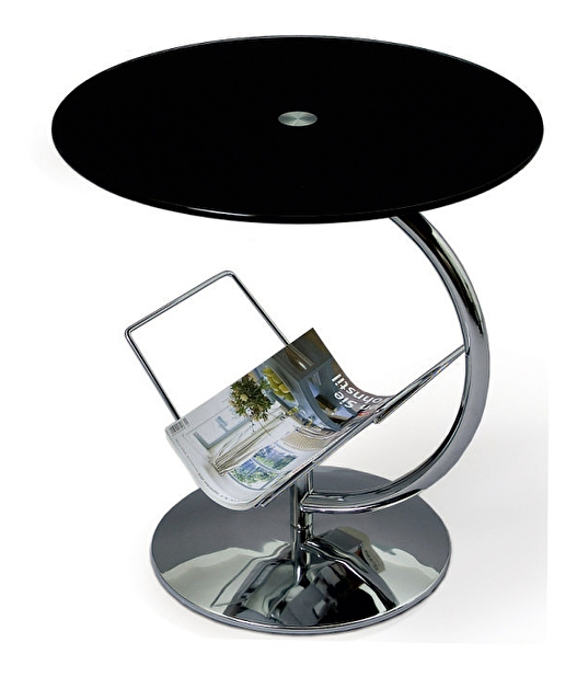 Příruční stolek Alma (černé sklo)