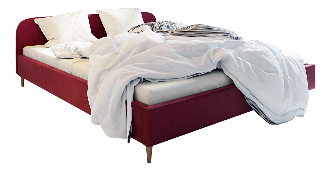 Manželská postel 140 cm Lon (bordó) (bez roštu a úložného prostoru)