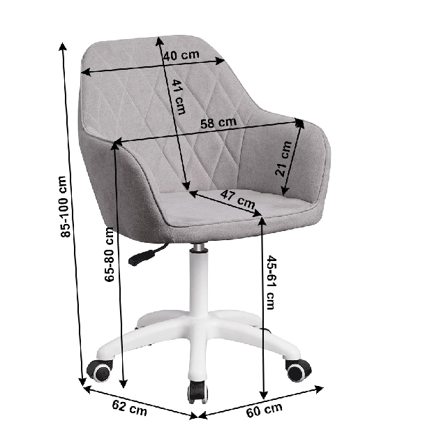 Kancelářská židle Senta (šedá)