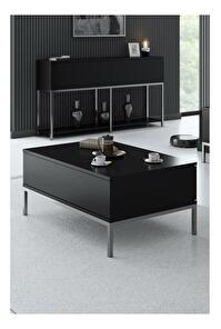 Konferenční stolek Lurde (černá + stříbrná)