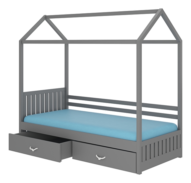 Dětská postel 200x90 cm Rosie I (s roštem) (šedá)