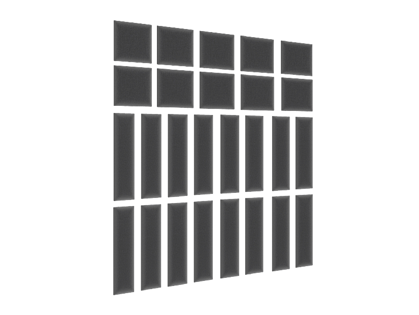 Set 26 čalouněných panelů Quadra 120x195 cm (šedá)
