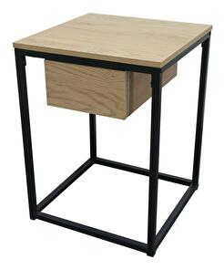 Příruční stolek MALAK (dub + černá)