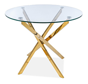 Jídelní stůl Alix (sklo + zlatá) (pro 4 osoby)