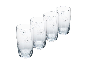 Set 4 ks sklenic na drink s krystaly 460ml Snouflek 