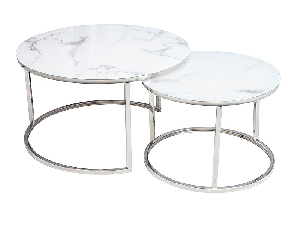 Konferenční stolek Ammie (bílá + chromová)