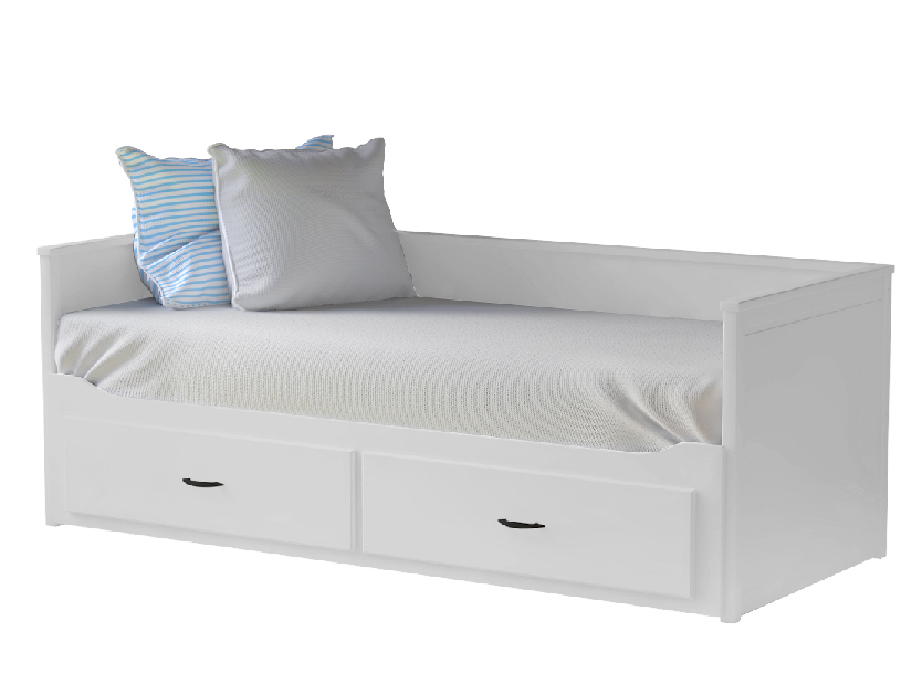 Rozkládací postel 80 cm Daybed Comfort (s roštem a úl. Prostorem) (bíla)