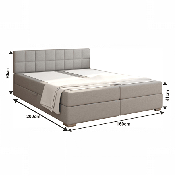 Manželská posteľ Boxspring 160 cm Ferrati (světle šedá) *výprodej