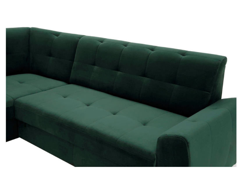 Rohová sedačka Asana (tmavě zelená) (L)