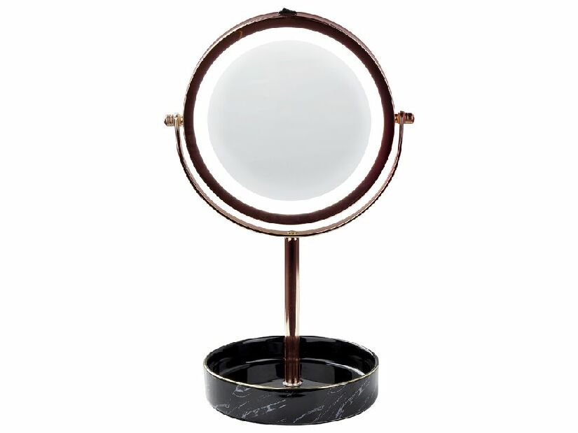 Kosmetické zrcadlo Shevaun (růžovozlatá) (s LED osvětlením)