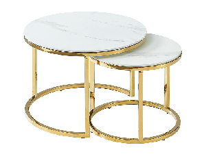 Konferenční stolek May (mramor + zlatá)