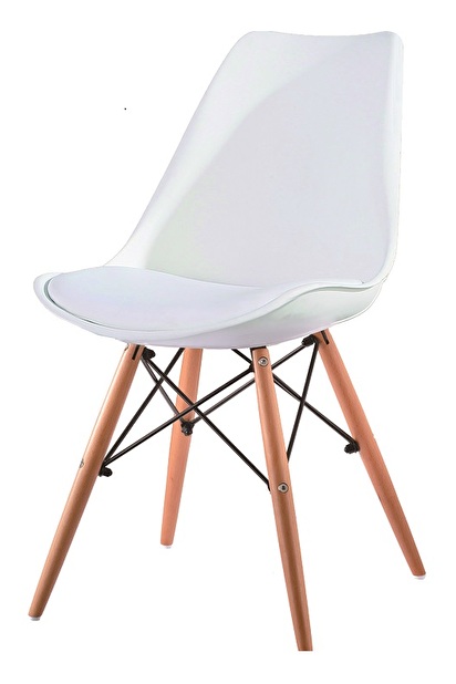 Jídelní židle Kemal (bílá + buk)