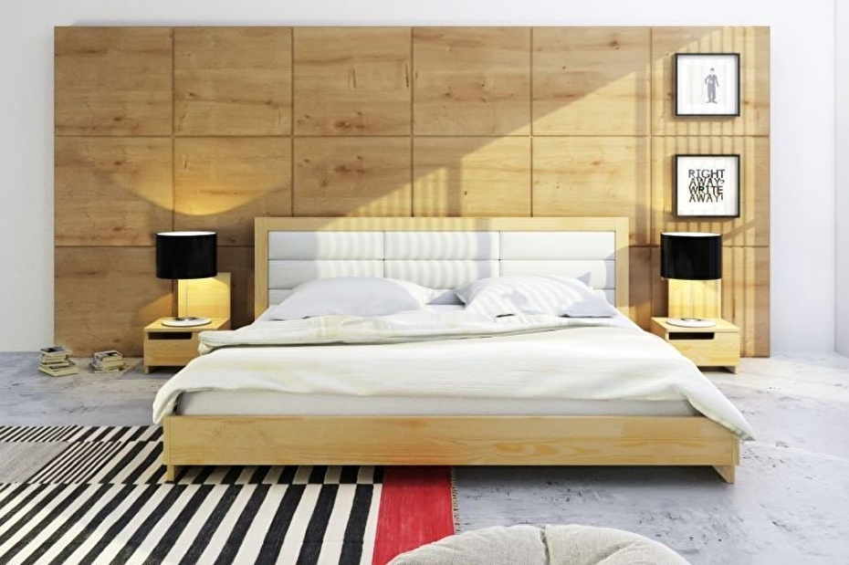 Manželská postel 160 cm Naturlig Stjernen (borovice) (s roštem)