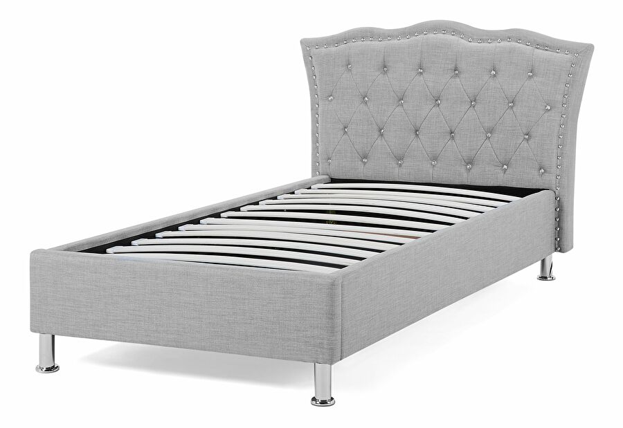 Jednolůžková postel 90 cm MATH (s roštem a úl. prostorem) (šedá)