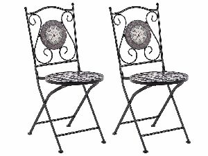 Set 2 ks zahradních židlí Cliff (černá)