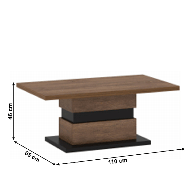 Konferenční stolek Diram T (dub bolzano + černá)